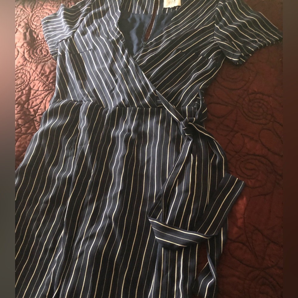 JOA Navy/White Striped Jumpsuit Size M